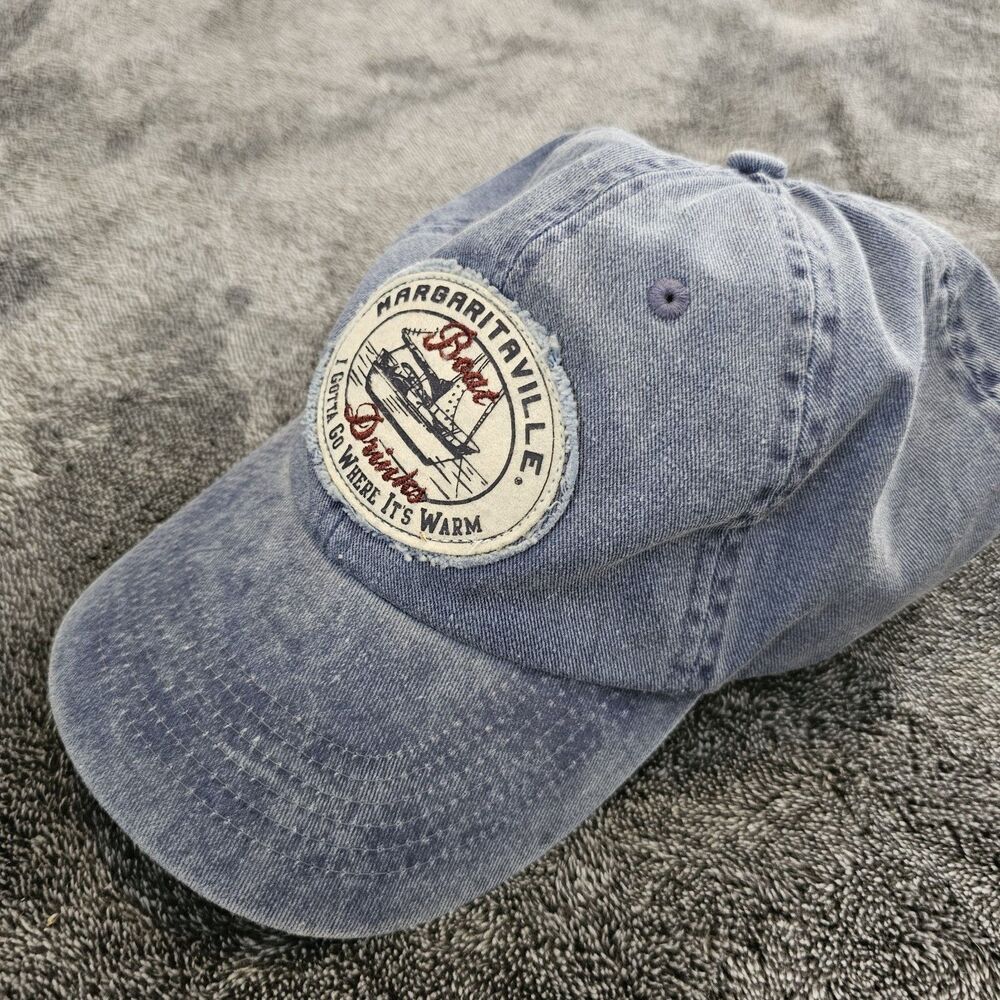 Jimmy Buffett Margaritaville Boat Drinks Dad Hat Blue Adjustable Cotton Cap - Picture 2 of 5